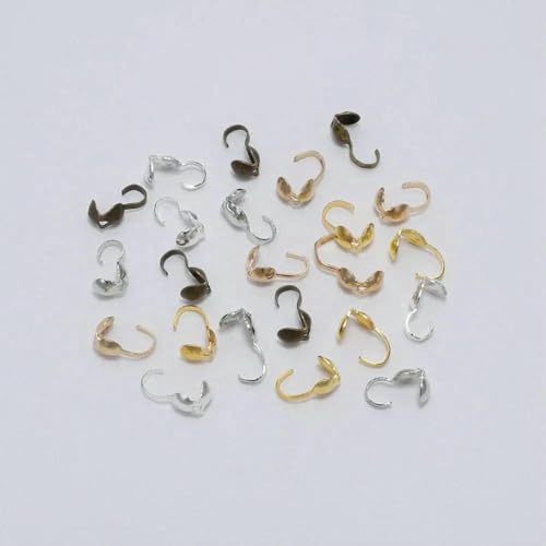 200 Stück 4,0 mm Kalotten-Kräuselperlen, Hohlverschlüsse, Haken, Kordel-Endkappen, Schnur-Kugelketten-Verbinder für die Herstellung von DIY-Schmuckstücken, mehrfarbig 200 Stück 4,0 mm Kalotten-Kräuselperlen, Hohlverschlüsse, Haken, Kordel-Endkappen, Schnur-Kugelketten-Verbinder für die Herstellung von DIY-Schmuckstücken, mehrfarbig von YFSHC