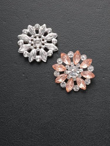 4 Stück/Beutel mit luxuriösen, ausgehöhlten Strasssteinen in Blumenform, Metallknöpfe, für Kleidung, Taschen, Schuhe, Hüte und Schmuckzubehör - Pfirsichfarben - 16 mm 4 Stück/Beutel mit luxuriösen, ausgehöhlten Strasssteinen in Blumenform, Metallknöpfe, für Kleidung, Taschen, Schuhe, Hüte und Schmuckzubehör - Pfirsichfarben - 16 mm von YFSHC
