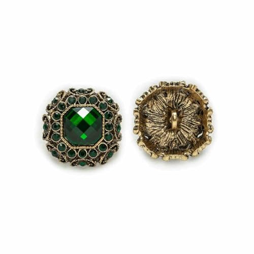 5 Stück Strasssteine, Edelsteine, Retro-Metallknopf zum Nähen, Heimkleidung, handgefertigtes Bastelzubehör, Dekoration, 23–25 mm, Grün, 25 mm 5 Stück Strasssteine, Edelsteine, Retro-Metallknopf zum Nähen, Heimkleidung, handgefertigtes Bastelzubehör, Dekoration, 23–25 mm, Grün, 25 mm von YFSHC