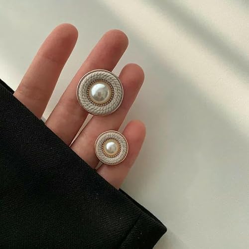 5 Stück modische Knöpfe, 18 mm/23,0 mm, runder Schaftknopf, Metallknopf, Damenbekleidungszubehör, Beige, 23,0 mm 5 Stück modische Knöpfe, 18 mm/23,0 mm, runder Schaftknopf, Metallknopf, Damenbekleidungszubehör, Beige, 23,0 mm von YFSHC