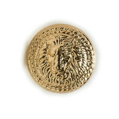5 Stück runder Metallknopf mit Löwenmuster zum Nähen von Kleidung, Anzügen, Blazern, Jacken, Uniformen, Handarbeit, 12,5–25 mm, Gold, 25 mm 5 Stück runder Metallknopf mit Löwenmuster zum Nähen von Kleidung, Anzügen, Blazern, Jacken, Uniformen, Handarbeit, 12,5–25 mm, Gold, 25 mm von YFSHC