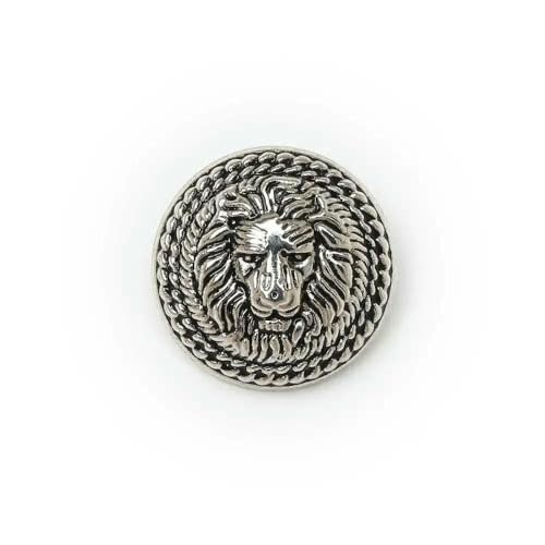 5 Stück runder Metallknopf mit Löwenmuster zum Nähen von Kleidung, Anzügen, Blazern, Jacken, Uniformen, Handarbeit, 12,5–25 mm, Retro-Silber, 12,5 mm 5 Stück runder Metallknopf mit Löwenmuster zum Nähen von Kleidung, Anzügen, Blazern, Jacken, Uniformen, Handarbeit, 12,5–25 mm, Retro-Silber, 12,5 mm von YFSHC