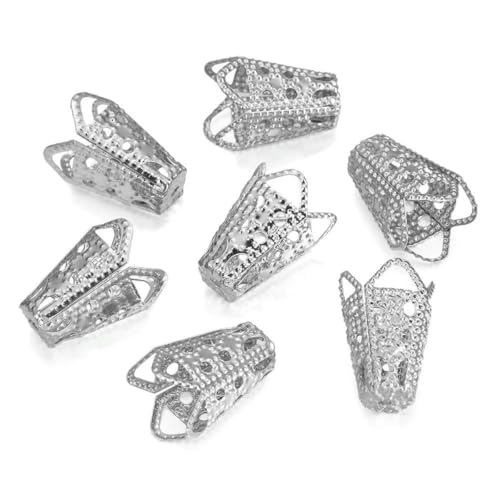 50 Stück/Los Charms Blumenform Perlenkappen Hohlkegel Endperlen Kappe Filigran Für Schmuckherstellung DIY Ohrring Halskette Zubehör-Rhodium-10 x 16 mm 50 Stück/Los Charms Blumenform Perlenkappen Hohlkegel Endperlen Kappe Filigran Für Schmuckherstellung DIY Ohrring Halskette Zubehör-Rhodium-10 x 16 mm von YFSHC