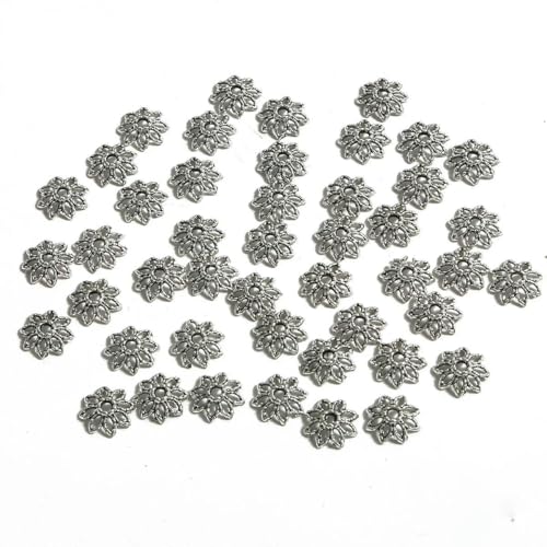 50 Stück tibetische Antik-Silber-Farbe Blattgold Blumenperlen-Endkappen für Schmuckherstellung Handarbeiten Spacer Perlenkappen DIY Zubehör-9mm 50 Stück 50 Stück tibetische Antik-Silber-Farbe Blattgold Blumenperlen-Endkappen für Schmuckherstellung Handarbeiten Spacer Perlenkappen DIY Zubehör-9mm 50 Stück von YFSHC