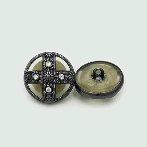 6 Stück/Los, 22,5 mm, hochwertiger, kreisförmiger Metallknopf mit eingelegtem Diamanten, Anzugjacke, Wollmantel, Palast-Stil, Knopf N231, Gun Black, 22,5 mm 6 Stück/Los, 22,5 mm, hochwertiger, kreisförmiger Metallknopf mit eingelegtem Diamanten, Anzugjacke, Wollmantel, Palast-Stil, Knopf N231, Gun Black, 22,5 mm von YFSHC