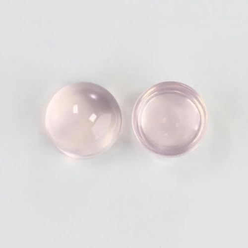 Flacher Kristall mit natürlicher rosa Kristall, loser Edelstein, ovale, birnenförmige, herzförmige Form für DIY-Schmuck, rund, 10 x 14,0 mm, 1 Stück von YFSHC