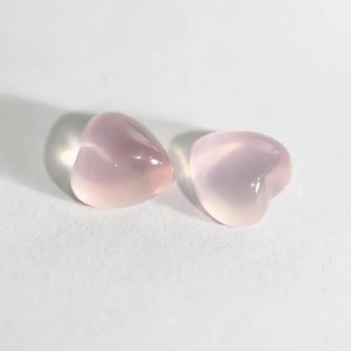 Flacher Kristall mit natürlicher rosa Kristall, loser Edelstein, ovale, birnenförmige, runde Herzform für DIY-Schmuck, herzförmig, 10 x 10 mm, 1 Stück von YFSHC