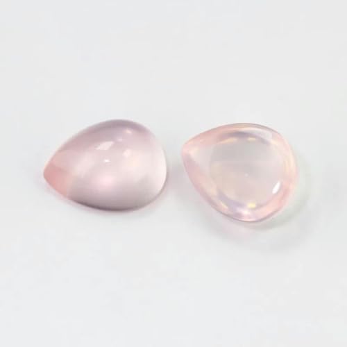 Flacher Kristall mit natürlicher rosa Kristall, loser Edelstein, ovale Birnenform, herzförmige runde Form für DIY-Schmuck-Birnenform-5x7mm-10Stk von YFSHC