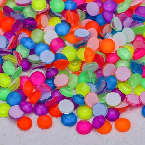 Glitzer-Neon-Strasssteine in allen Größen, nicht Hotfix-Strasssteine, fluoreszierend, DIY-Nagelkunst, Kristalle, Diamant-Edelsteine für Charms, Kleider, gemischte Fa von YFSHC