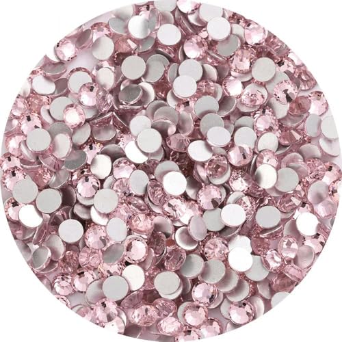 Glitzerkristall AB SS3-SS40, nicht Hotfix, flache Rückseite, zum Nähen und für Stoffkleidung, Nagelkunst-Dekorationen, Nailart-Pink-SS3, 1440 Stück von YFSHC