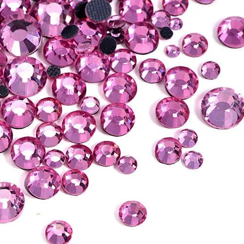 Glitzernde Kristall-Hot-Fix-Strasssteine, Strass-DIY-Nähzubehör, Kristalle, Diamanten für Kleidung, Kleider, Vestidos, Hellrosa, SS30, 288 Stück von YFSHC