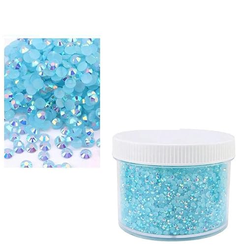 Große Kartonverpackung, 2–6 mm, Jelly AB-Harz, nicht Hot Fix-Strasssteine, flache Rückseite, Kristalle, Strass-Glitzer, große Paketsteine-Jelly hellblau AB-2 mm, 20.000 Stück von YFSHC