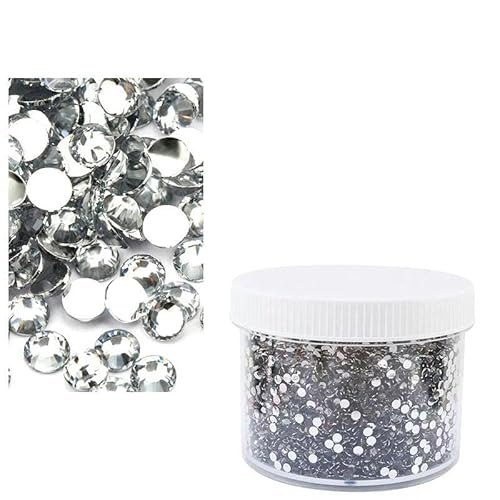 Große Kartonverpackung, 2 – 6 mm Jelly AB-Harz, nicht Hot Fix-Strasssteine, flache Rückseite, Kristalle, Strass-Glitzer, große Paketsteine, klare silberne Unterseite, 4 mm, 10.000 Stück von YFSHC