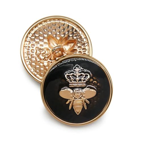 Modische Metallknöpfe, 10 Stück/Los, Bienenform, Nähknöpfe im britischen Stil für Damen, Hemd, Anzug, Mantel, Bekleidungszubehör, DIY-Gold 704-23,0 mm Modische Metallknöpfe, 10 Stück/Los, Bienenform, Nähknöpfe im britischen Stil für Damen, Hemd, Anzug, Mantel, Bekleidungszubehör, DIY-Gold 704-23,0 mm von YFSHC
