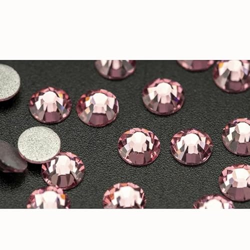 Nicht Hot Fix Flatback Strasssteine und Dekorationen Kristall Nail Art Zubehör Nagelaufkleber Glitzerstein Diamant DIY-040 Hellrosa-SS20 (1440 Stück) von YFSHC