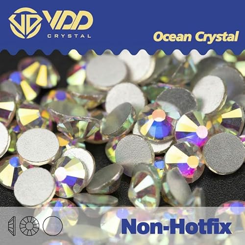 Nicht Hot Fix Flatback Strasssteine und Dekorationen Kristall Nail Art Zubehör Nagelaufkleber Glitzerstein Diamant DIY-055 Crystal AB-SS4 (1440 Stück) von YFSHC