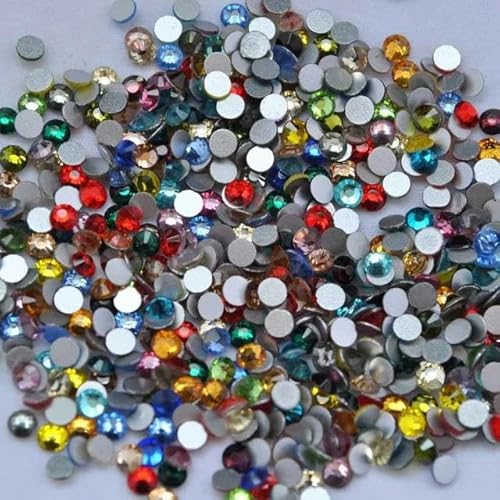 SS3-SS30 Nicht Hot Fix-Strasssteine mit flacher Rückseite, Kristall-Strass-Glitzerstein für DIY-Maniküre, 3D-Nagelkunst, Stoff, Kleidung, verschiedene Farben, SS30, 288 Stück von YFSHC