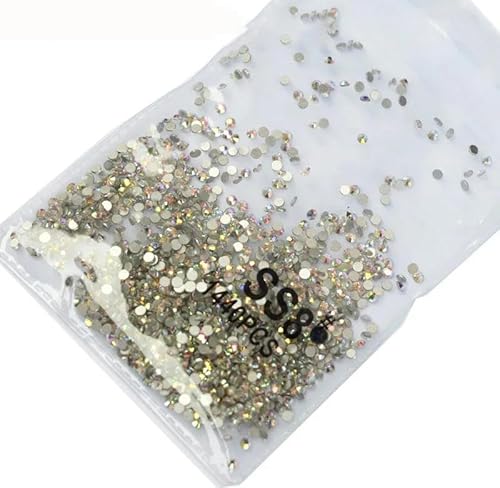 SS3-ss8 1440 Stück Klares Kristall AB Gold 3D Nicht HotFix FlatBack Nail Art Strass Dekorationen Schuhe und Tanzdekoration-AB SS8 1440 Stück von YFSHC