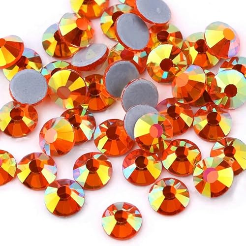 SS6-SS30 Crystal AB Hot Fix Strass Kristall Super Glitter Strass Aufbügelbare Strasssteine für Nailart Stoff Kleidungsstück-Sonne AB-SS20-1440 Stück von YFSHC