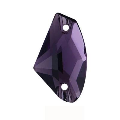 Strass-Applikation zum Aufnähen in brillanter Farbe, Kristallsteine, flache Rückseite für Kleidung/Schmuckdesign, DIY/Bastelkleid, Amethyst, 12 x 19 mm, 10 Stück von YFSHC