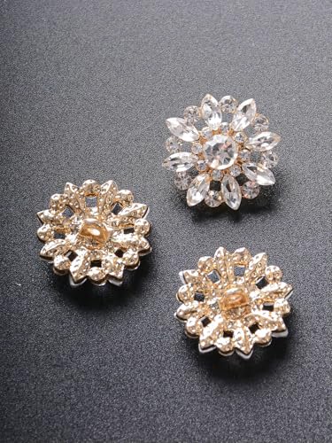 Stück/Beutel mit luxuriösen, ausgehöhlten Strasssteinen in Blumenform, Metallknöpfe, für Kleidung, Taschen, Schuhe, Hüte und Schmuckzubehör – Hellweiß 1–19 mm – 4 Stück/Beutel mit luxuriösen, ausgehöhlten Strasssteinen in Blumenform, Metallknöpfe, für Kleidung, Taschen, Schuhe, Hüte und Schmuckzubehör – Hellweiß 1–19 mm – 4 von YFSHC