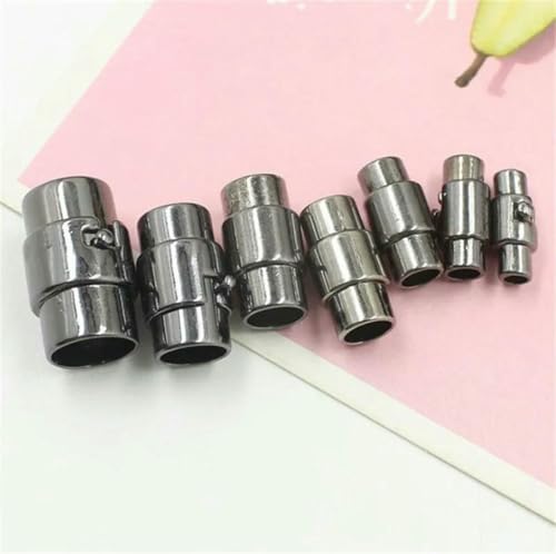 Stück/Los 3 4 5 6 8 10 mm starke Magnetverschlüsse mit Verriegelungsmechanismus passend für Lederkordel-Endkappe, DIY-Armbänder, Verbinderherstellung, Gun Black, 3,0 mm Loch Stück/Los 3 4 5 6 8 10 mm starke Magnetverschlüsse mit Verriegelungsmechanismus passend für Lederkordel-Endkappe, DIY-Armbänder, Verbinderherstellung, Gun Black, 3,0 mm Loch von YFSHC