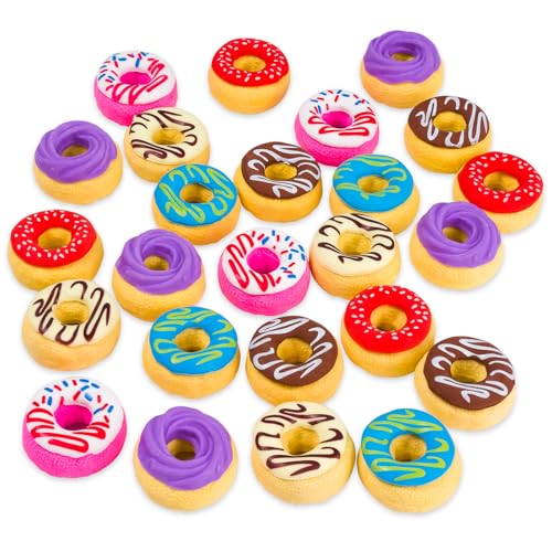 Donut-Radiergummis für Kinder, 25 Stück Donut-Radiergummis, 3D-Radiergummis für Kinder, niedlicher Radiergummi für Süßigkeiten, Party, Gastgeschenk, Kindergeschenk, Füllung und Kunstbedarf von YGAOHF