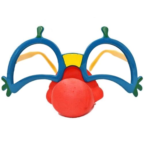 YGCHEN Clown Brille Lustige Nase Verkleidungsbrille Halloween Clownsnase Partybrille Zirkus Nasen Comedy Brille für Halloween Cosplay Karneval Kostüm Foto Requisiten von YGCHEN