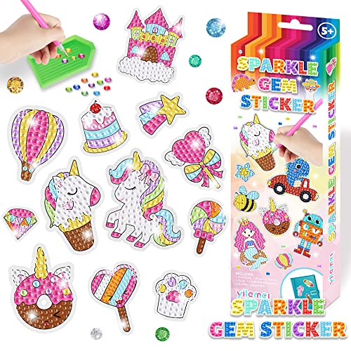 YGCHEN Diamant Malerei Einhorn Diamond Painting Aufkleber Mädchen Mosaik Klebebilder DIY Diamant Sticker Kinder Geschenke Diamantzeichnung für Notizbuch Tasse 23 Stück von YGCHEN