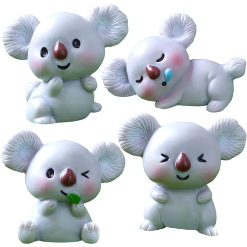 YGCHEN Mini Koala Figuren Tortendeko Koala Figur Dekoration Miniatur Tierfiguren DIY Micro Landschaft Koala Harz Ornament Kindergeburtstag Spielzeug 8 Stück von YGCHEN