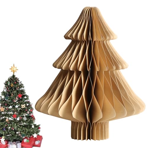 YGCHEN Weihnachtswabe Tischdekoration Waben-Weihnachtsbaum Dekoration 3D Papier Honeycomb Tannenbaum Weihnachtsdeko Waben Weihnachtsbaum Tischdekoration Wabenbälle Baumschmuck von YGCHEN