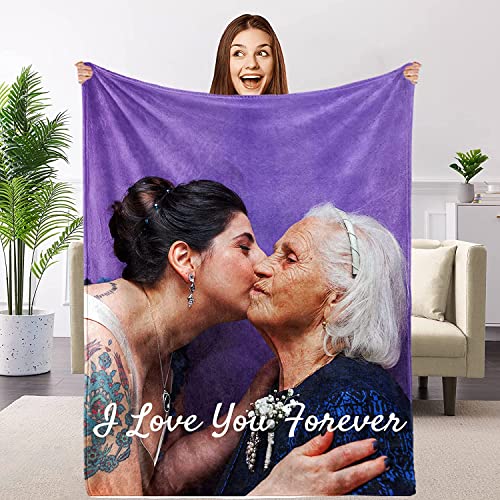 YGFADH Personalisierte Decke mit Foto Text, Personalisierte Geschenke für Frauen,150 x 200cm, Geschenke für Mama, Personalisierte Kuscheldecke Geburtstagsgeschenke (Personalisierte Decke 2) von YGFADH