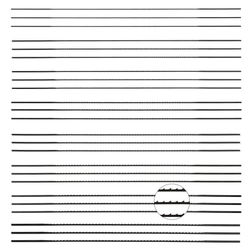 24 Stück Dekupiersägeblätter 130mm Laubsägeblätter 1/2/3/4/5/6/7/8, Kohlenstoffstahl Dekupiersäge Sägeblätter Laubsäge Laubblatt, Scrubsägeblätter für Holz Kunststoff Metall Schneiden Sägen von YGKYMVW