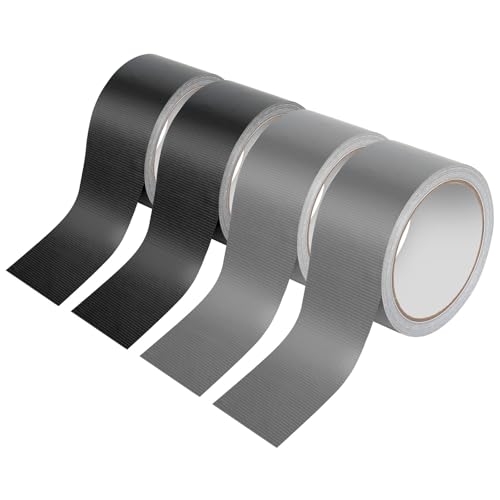 YGKYMVW 4 Rollen Panzertape Extra Stark, Gewebe Klebeband 40 m x 50 mm, Wasserfest Witterungsbeständig zum Reparieren Befestigen Bündeln Verstärken Abdichten(Silbrig, Schwar) von YGKYMVW