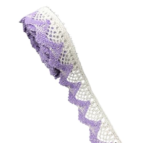 Spitzenband 30 Yard Baumwollband Bekleidung Nähen Stoffbesatz Baumwolle gehäkelte Spitze Stoffband handgefertigte Accessoires(Purple1) von YGLEEULI