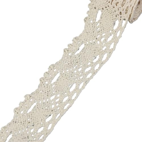 Spitzenband 5Meter Beige Baumwolle Bestickte Spitze Netz Bänder Stoffbesatz DIY Nähen Handarbeit Handwerk Materialien(9) von YGLEEULI