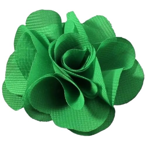 YGLEEULI Chiffon Blumen 10 stücke 2,6 "Niedlichen Stoff Chiffon Haar Blume Spitze Trim Patch Applique Spitze Stoff Hochzeit(Green) von YGLEEULI