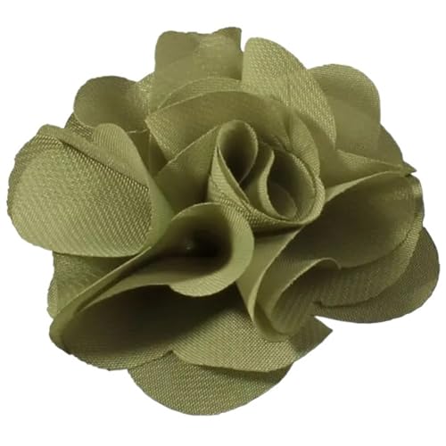 YGLEEULI Chiffon Blumen 10 stücke 2,6 "Niedlichen Stoff Chiffon Haar Blume Spitze Trim Patch Applique Spitze Stoff Hochzeit(Grey Green) von YGLEEULI