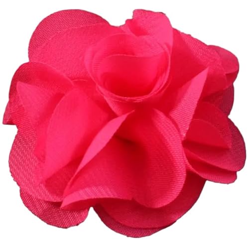 YGLEEULI Chiffon Blumen 10 stücke 2,6 "Niedlichen Stoff Chiffon Haar Blume Spitze Trim Patch Applique Spitze Stoff Hochzeit(Prune) von YGLEEULI