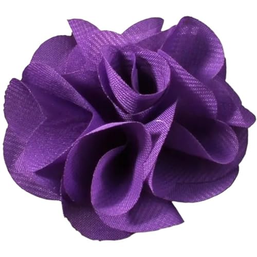 YGLEEULI Chiffon Blumen 10 stücke 2,6 "Niedlichen Stoff Chiffon Haar Blume Spitze Trim Patch Applique Spitze Stoff Hochzeit(Purple) von YGLEEULI