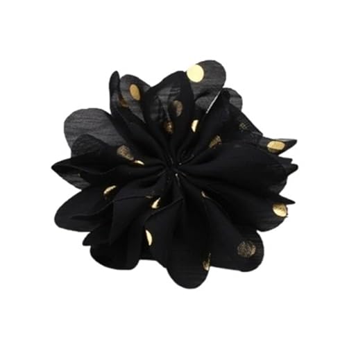 YGLEEULI Chiffon Blumen 10 stücke 7,5 cm Chiffon Spitzenbesatz Patch Applique Künstliche Stoff Hochzeitskleid Blumen Braut Haar Schleier Cothes Kopfbedeckungen Dekoration(Black) von YGLEEULI