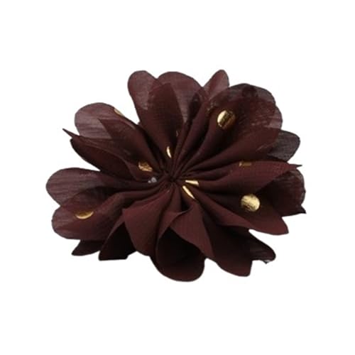 YGLEEULI Chiffon Blumen 10 stücke 7,5 cm Chiffon Spitzenbesatz Patch Applique Künstliche Stoff Hochzeitskleid Blumen Braut Haar Schleier Cothes Kopfbedeckungen Dekoration(Coffee) von YGLEEULI