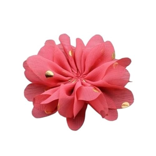 YGLEEULI Chiffon Blumen 10 stücke 7,5 cm Chiffon Spitzenbesatz Patch Applique Künstliche Stoff Hochzeitskleid Blumen Braut Haar Schleier Cothes Kopfbedeckungen Dekoration(Coral) von YGLEEULI