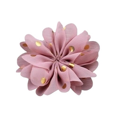 YGLEEULI Chiffon Blumen 10 stücke 7,5 cm Chiffon Spitzenbesatz Patch Applique Künstliche Stoff Hochzeitskleid Blumen Braut Haar Schleier Cothes Kopfbedeckungen Dekoration(Dusty Pink) von YGLEEULI