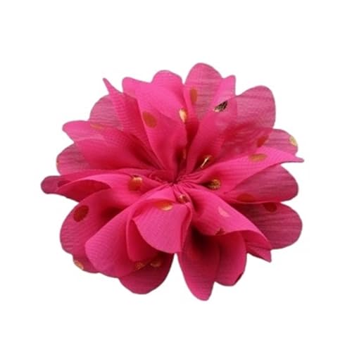 YGLEEULI Chiffon Blumen 10 stücke 7,5 cm Chiffon Spitzenbesatz Patch Applique Künstliche Stoff Hochzeitskleid Blumen Braut Haar Schleier Cothes Kopfbedeckungen Dekoration(Fuchsia) von YGLEEULI