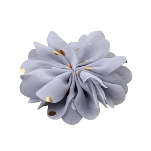 YGLEEULI Chiffon Blumen 10 stücke 7,5 cm Chiffon Spitzenbesatz Patch Applique Künstliche Stoff Hochzeitskleid Blumen Braut Haar Schleier Cothes Kopfbedeckungen Dekoration(Gray) von YGLEEULI