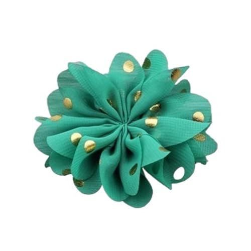 YGLEEULI Chiffon Blumen 10 stücke 7,5 cm Chiffon Spitzenbesatz Patch Applique Künstliche Stoff Hochzeitskleid Blumen Braut Haar Schleier Cothes Kopfbedeckungen Dekoration(Green) von YGLEEULI