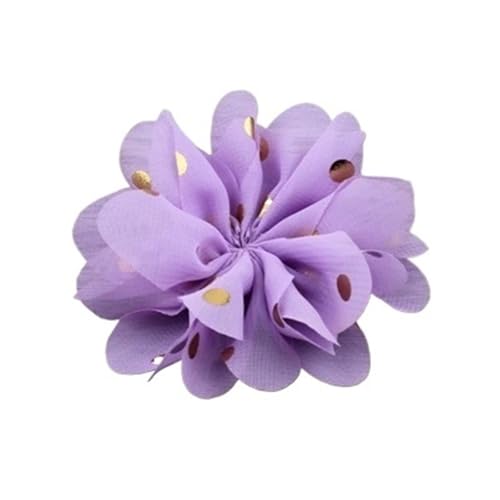 YGLEEULI Chiffon Blumen 10 stücke 7,5 cm Chiffon Spitzenbesatz Patch Applique Künstliche Stoff Hochzeitskleid Blumen Braut Haar Schleier Cothes Kopfbedeckungen Dekoration(Lavender) von YGLEEULI