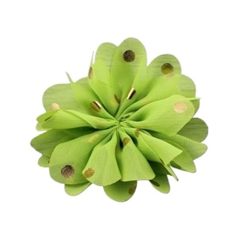 YGLEEULI Chiffon Blumen 10 stücke 7,5 cm Chiffon Spitzenbesatz Patch Applique Künstliche Stoff Hochzeitskleid Blumen Braut Haar Schleier Cothes Kopfbedeckungen Dekoration(Lime) von YGLEEULI