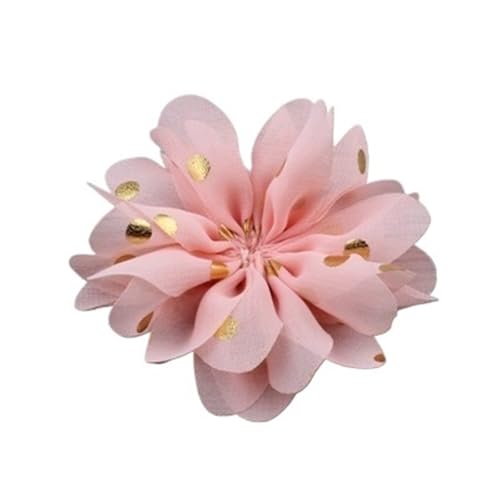 YGLEEULI Chiffon Blumen 10 stücke 7,5 cm Chiffon Spitzenbesatz Patch Applique Künstliche Stoff Hochzeitskleid Blumen Braut Haar Schleier Cothes Kopfbedeckungen Dekoration(Peach) von YGLEEULI